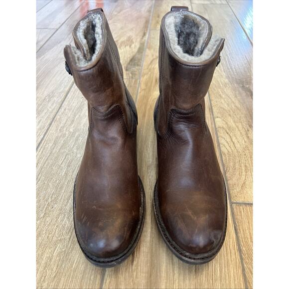 Womens Frye Celia Shearling Short Boots Charcoal 76747 Leather Winter 6.5 B - Picture 6 of 11